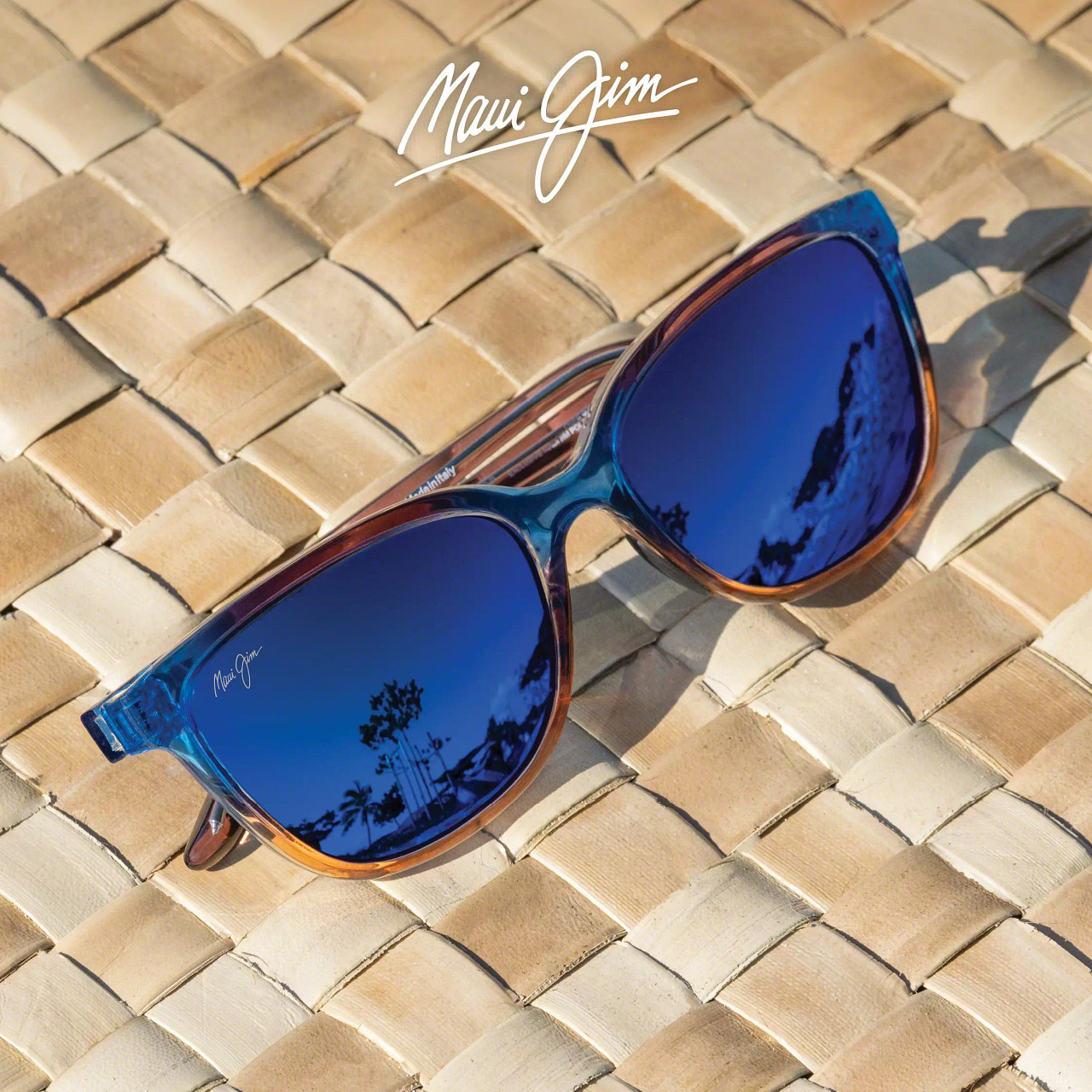 Maui Jim solglasögon i blå och brun acetat